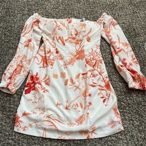 Strapless off the shoulder long sleeve dress